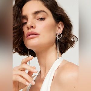FLAWED SHASHI Heart Rhinestone Earrings $78